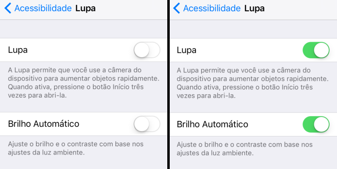 Ativando a lupa no iOS 10 (Foto: Reprodução/Edivaldo Brito)