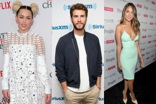 Miley Cyrus, Liam Hemsworth e Eiza Gonzalez (Foto: Getty Images)
