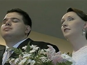Noivos deficientes visuais se casaram em Giruá, RS (Foto: Reprodução/RBS TV)