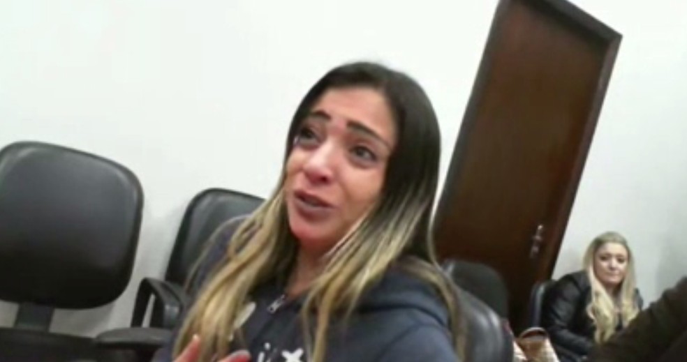 Cristiana Brittes nega que tenha influenciado na decisão de matar jogador — Foto: Reprodução/TJ-PR