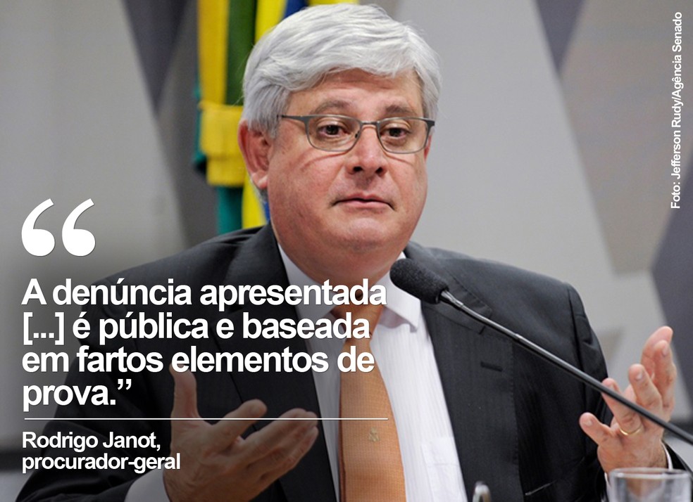 O procurador-geral, Rodrigo Janot, sobre a denúncia contra Temer (Foto: Jefferson Rudy/Agência Senado)
