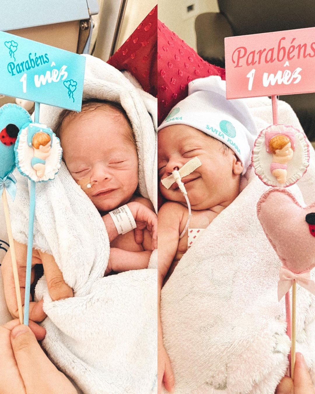 Noah e Aurora, os gêmeos de Camila Monteiro (Foto: Reprodução Instagram)