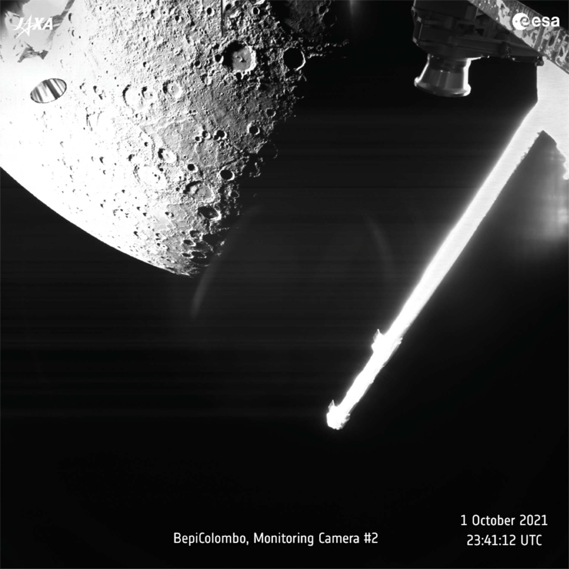 Primeira foto de Mercúrio do sobrevoo da missão BepiColombo (Foto: ESA/BepiColombo/MTM)