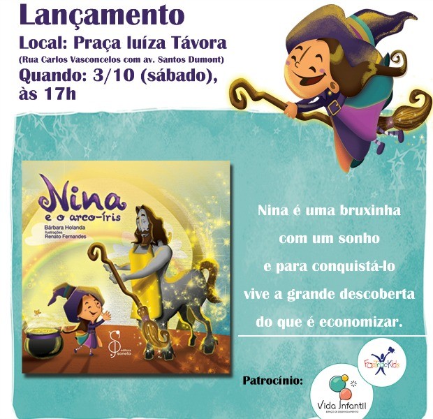 Livro infantil será lançado neste sábado na Praça Luíza Távora (Foto: Divulgação)