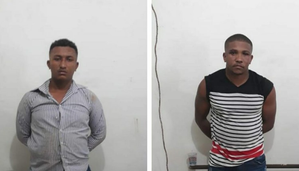 Wemerson dos Santos e Jefferson AraÃºjo foram presos no Jardim RenascenÃ§a II apÃ³s 'saidinha bancÃ¡ria' em SÃ£o LuÃ­s. â€” Foto: DivulgaÃ§Ã£o/SSP