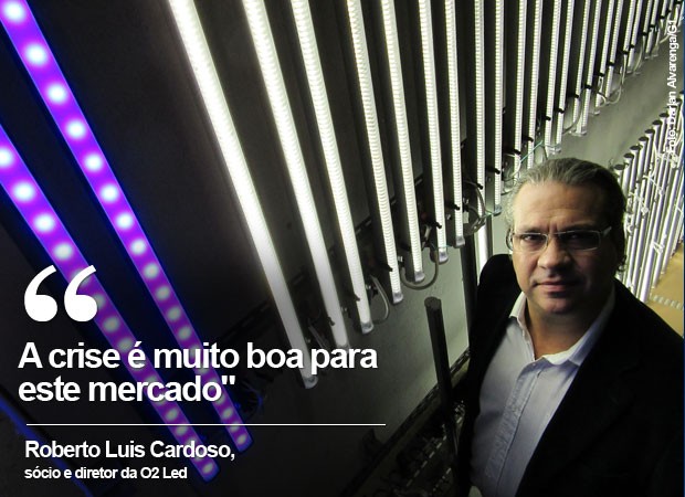 Roberto Luis Cardoso, sócio e diretor da O2 Led (Foto: Darlan Alvarenga/G1)