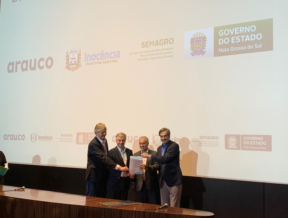 A apresentação da empresa chilena foi feita junto ao governo de Mato Grosso do Sul.  — Foto: Lorena Segala/TV Morena