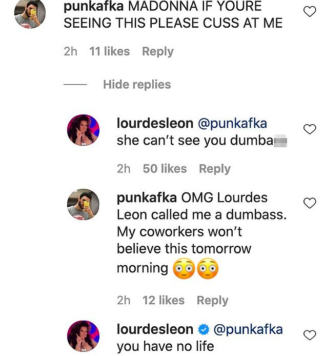 Filha da cantora Madonna, a modelo Lourdes Maria respondeu com ofensas e palavrões os comentários de seus seguidores no Instagram (Foto: Instagram)