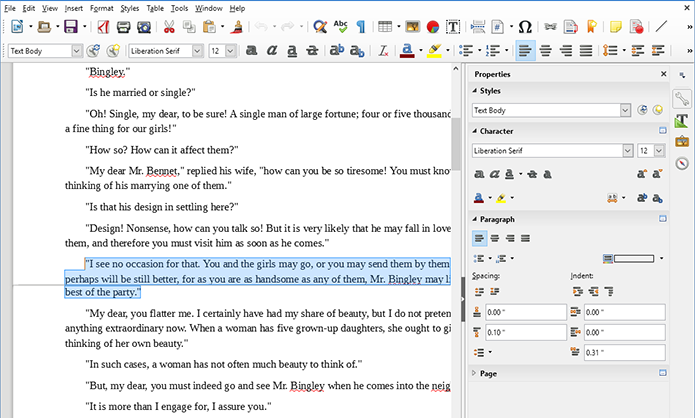 Menu lateral do LibreOffice torna edição mais simplificada (Foto: Divulgação)