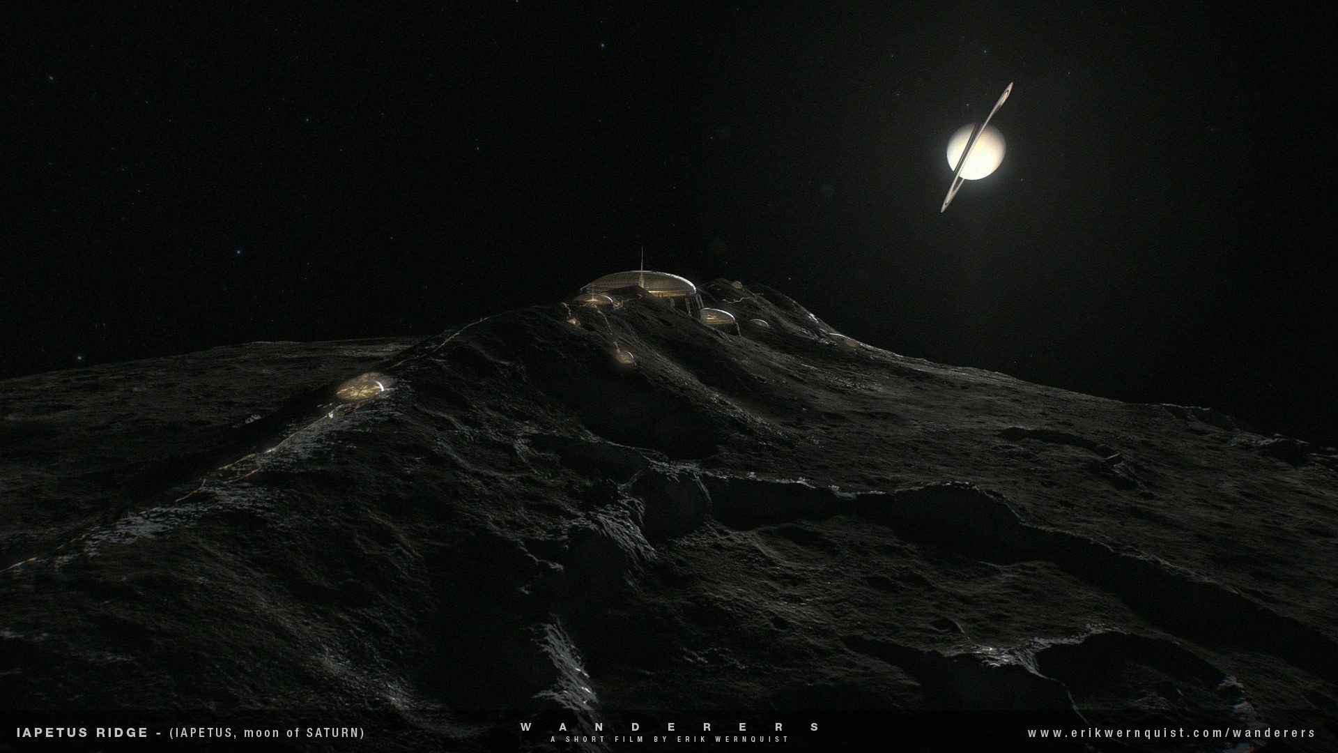 Colônia em Jápeto, lua de Saturno (Foto: Reprodução)