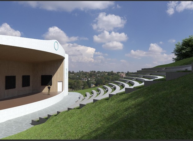 Proyección renderizada de cómo se verá el anfiteatro al aire libre de RS después de que se complete la pintura (Imagen: Divulgación)