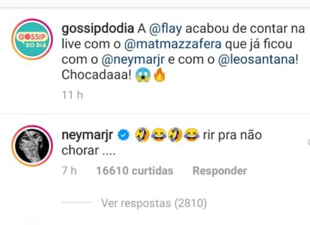 Neymar nega que ficou com Flayslane (Foto: Reprodução/Instagram)