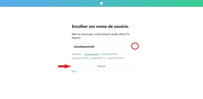 O nome de usuário é o que será mencionado pelas pessoas e utilizado para responder (Foto: Reprodução/Clara Barreto) O nome de usuário é o que será mencionado pelas pessoas e utilizado para responder (Foto: Reprodução/Clara Barreto)