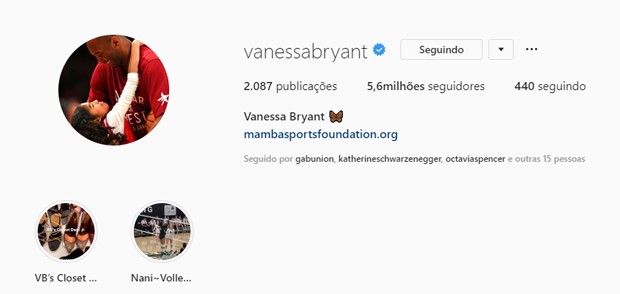 Vanessa Bryan troca foto do Instagram por uma de Kobe Bryant com a filha Gianna (Foto: Reprodução/Instagram)