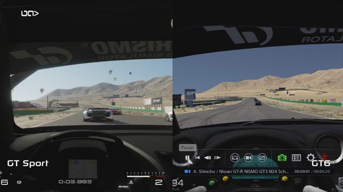 Comparação entre Gran Turismo Sport no PS4 e Gran Turismo 6 no PS3 mostra grande evolução (Foto: Reprodução/YouTube)