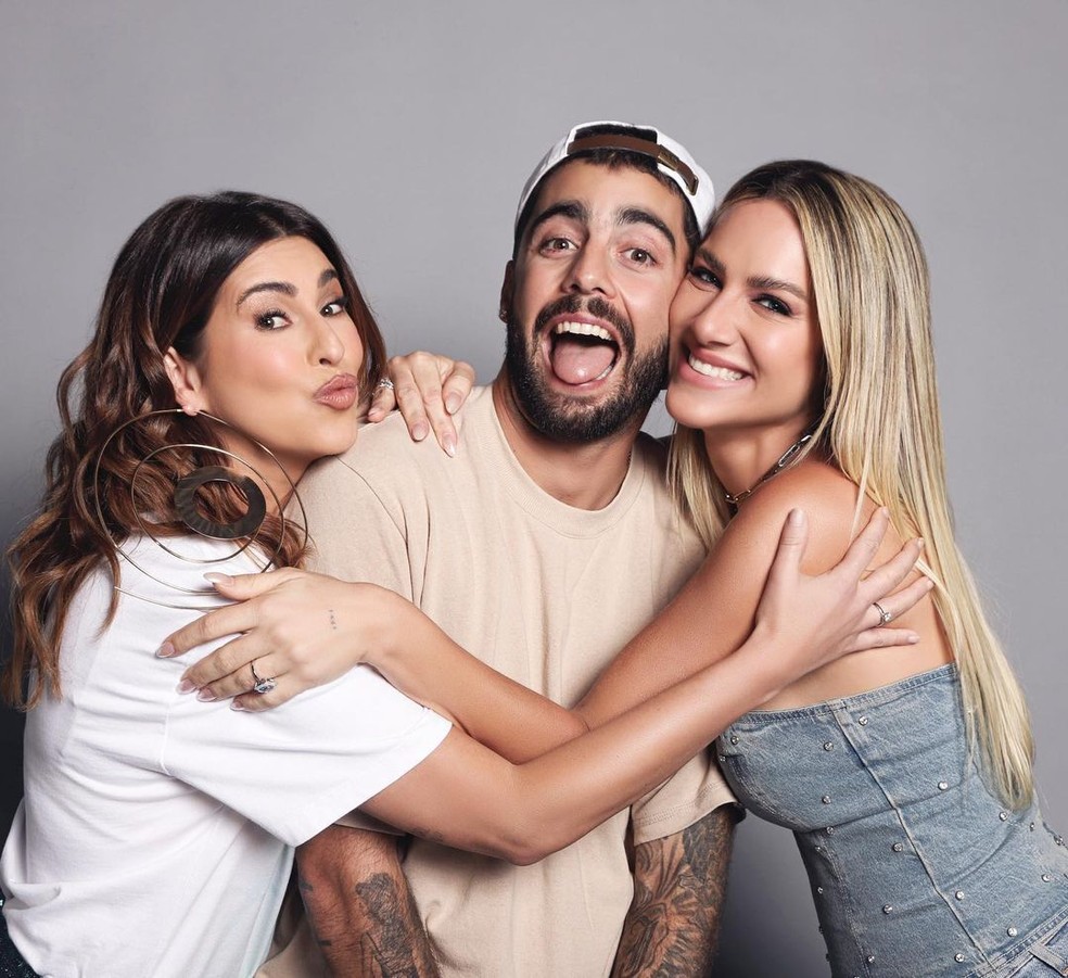 Fernanda Paes Leme e Giovanna Ewbank receberam Pedro Scooby no Quem Pode Pod — Foto: Reprodução/Instagram