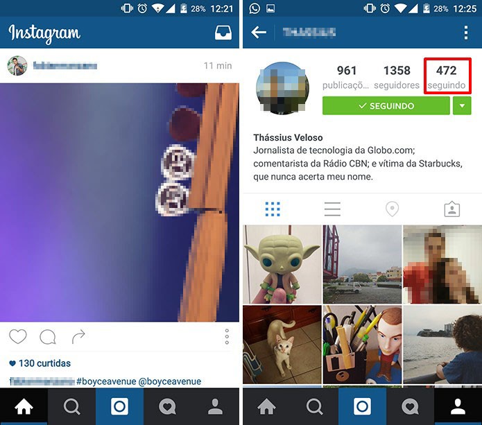 Instagram oferece a chance de conferir se você é seguido de volta através do app oficial (Foto: Reprodução/Elson de Souza)