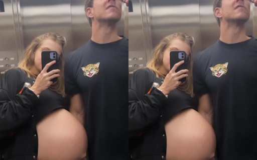 Na reta final da gravidez, Isabella Scherer faz foto em elevador: "Vai que é a última"