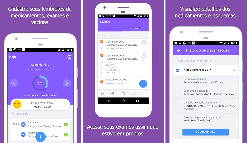 Aplicativo Viva Bem reúne informações sobre exames e medicamentos do usuário do SUS — Foto: Reprodução/Viva Bem