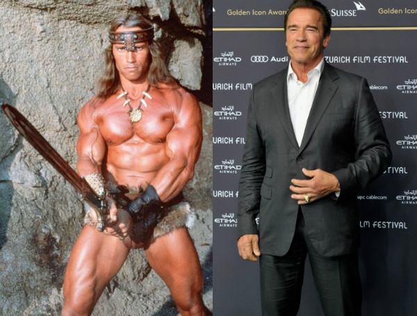 Arnold Schwarzenegger: Conan aos 35 anos e ex-governador aos 68 (Foto: Getty Images/Divulgação)