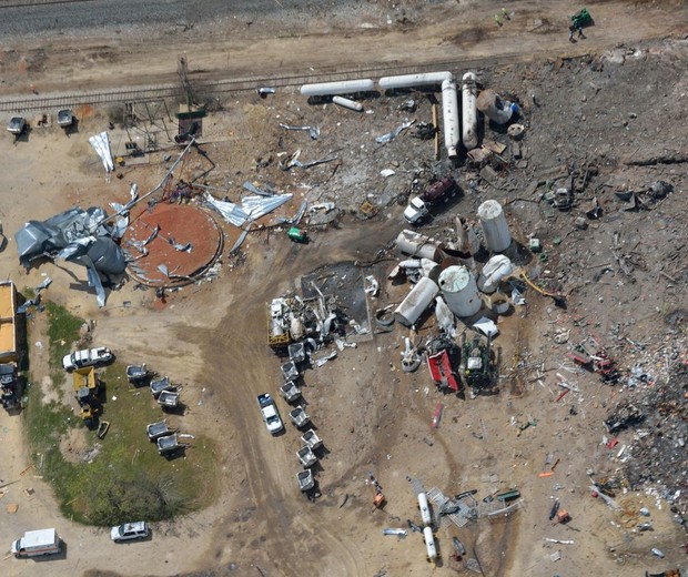 Explosão em uma fábrica de fertilizantes no Texas, em 2013 (Foto: Wikimedia Commons)