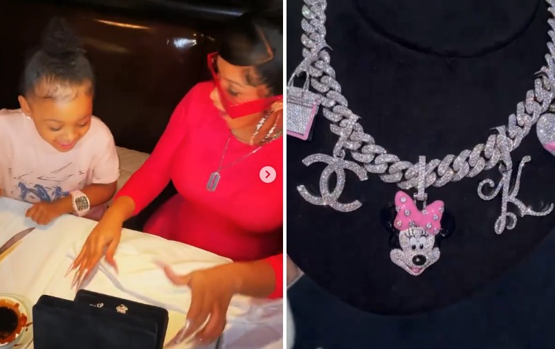 Cardi B presenteia filha com colar de diamantes (Foto: Reprodução/Instagram)