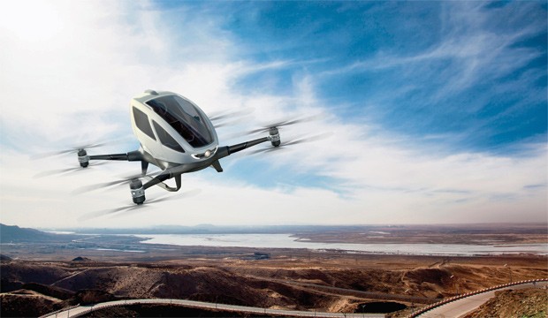 EHang 184, o drone que pode levar um passageiro (Foto: Divulgação)