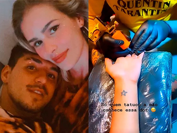 Gabriel Medina e Yasmin Brunet vão a um tatuador na quarentena (Foto: Reprodução/Instagram)