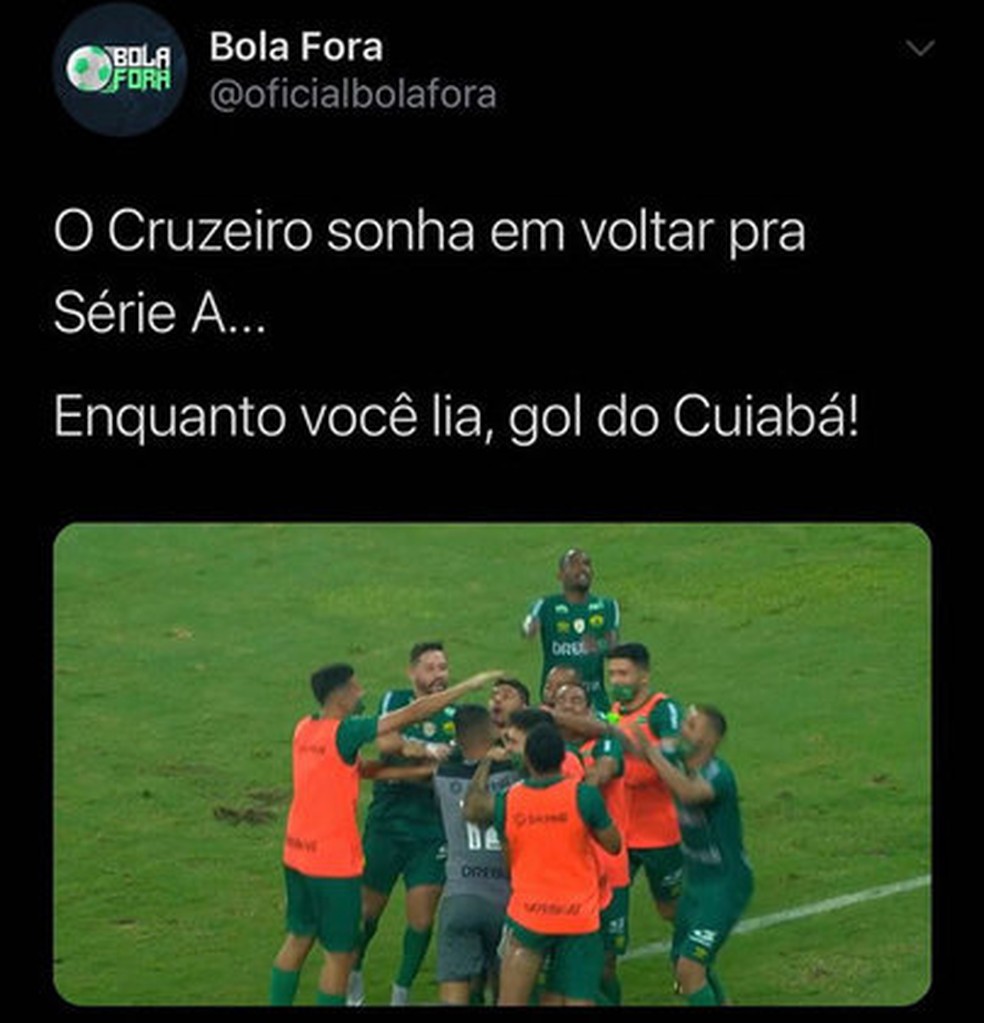 Meme celebra vitória do Cuiabá Esporte Clube — Foto: Reprodução