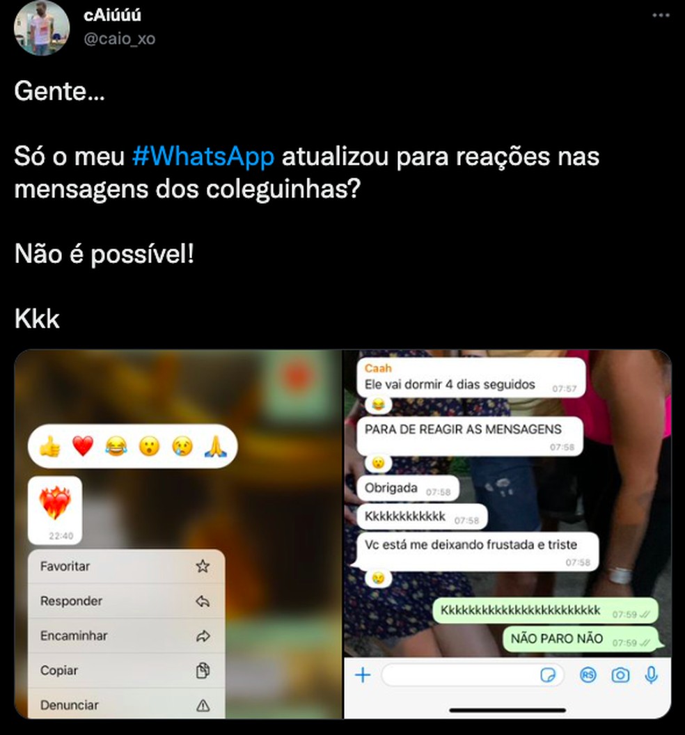 Usuários comentam novidade do WhatsApp no Twitter — Foto: Reprodução/Twitter