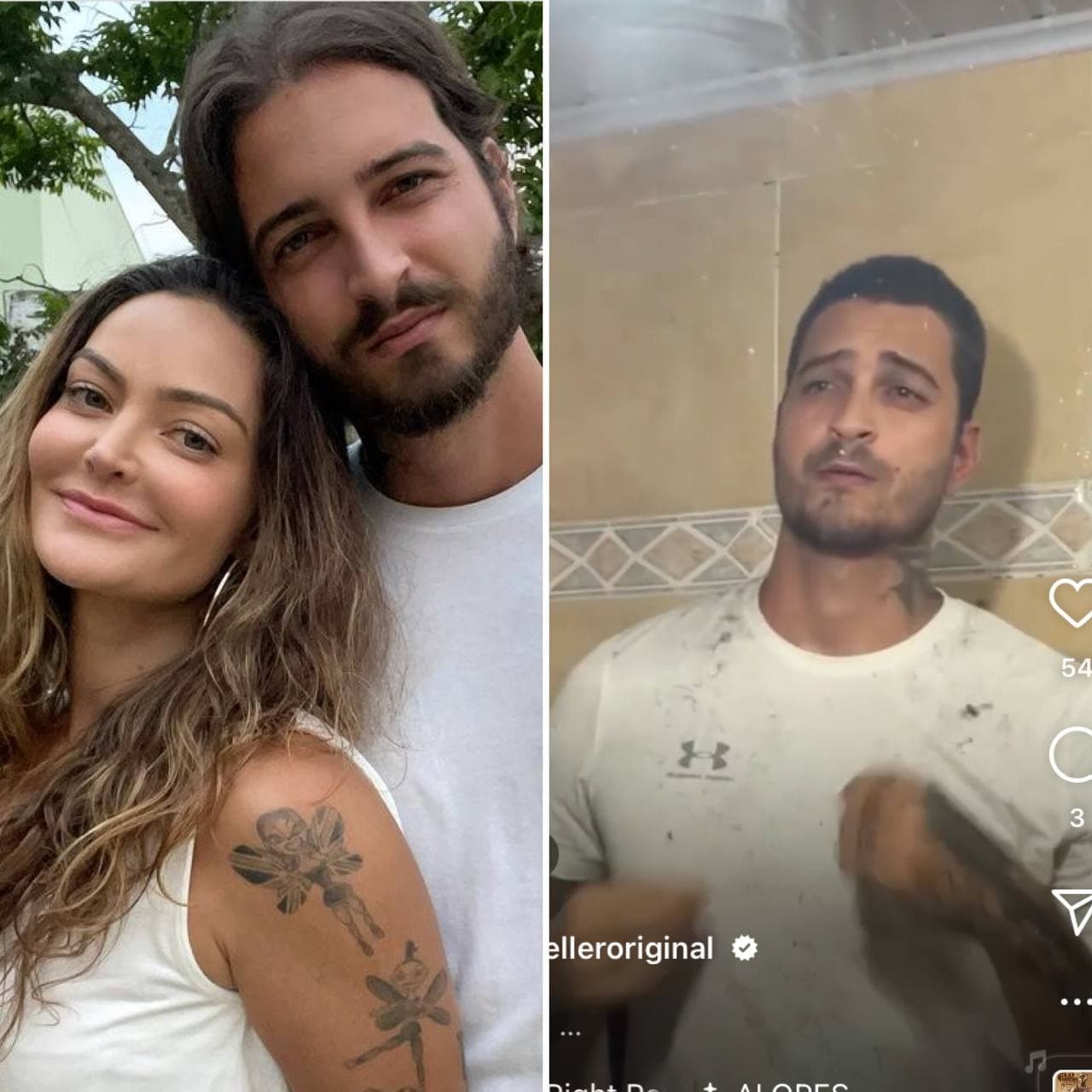 Laura Keller mostra transformação de visual do namorado, Gustavo Saad (Foto: Reprodução / Instagram)