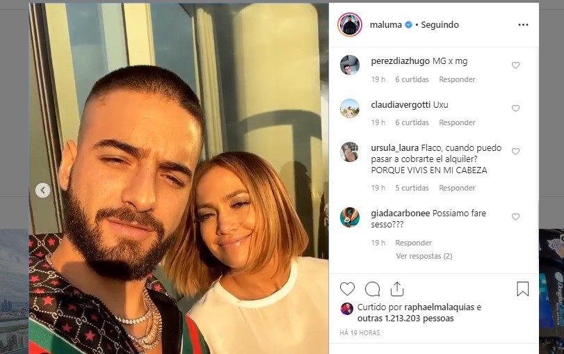 Maluma e Jwnnifer Lopes  (Foto: Reprodução/ Instagram)