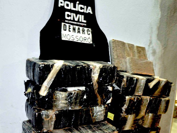 Ao todo, 340 quilos de maconha foram apreendidos em Mossoró (Foto: Divulgação/Polícia Civil)