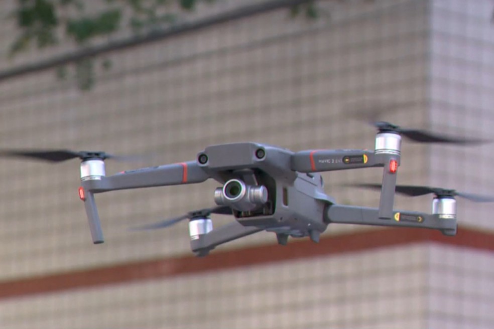 Drone usado no combate à dengue em Vitória, no Espírito Santo — Foto: Reprodução/TV Gazeta