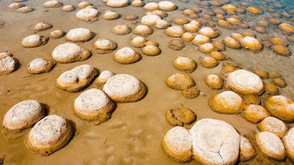 Estima-se que os trombólitos do Lago Clifton tenham 2 mil anos — Foto: Getty Images via BBC