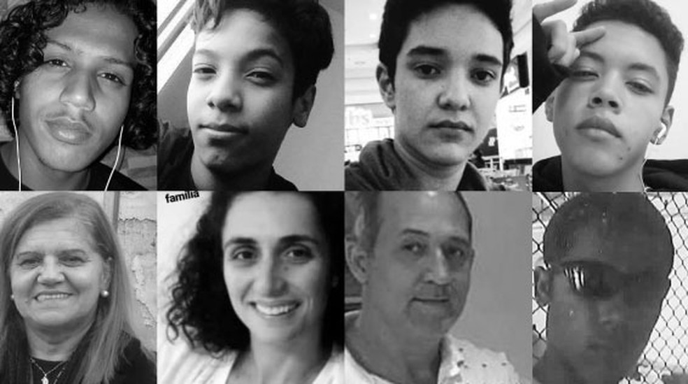 As vÃ­timas do massacre em Suzano â Foto: Infografia: Juliane Souza/Editoria de Arte G1
