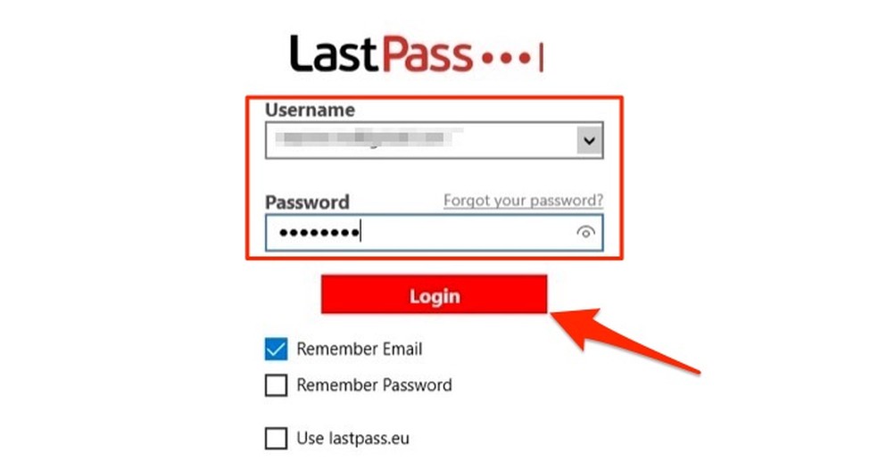 Ação para logar no software do LastPass para Windows — Foto: Reprodução/Marvin Costa