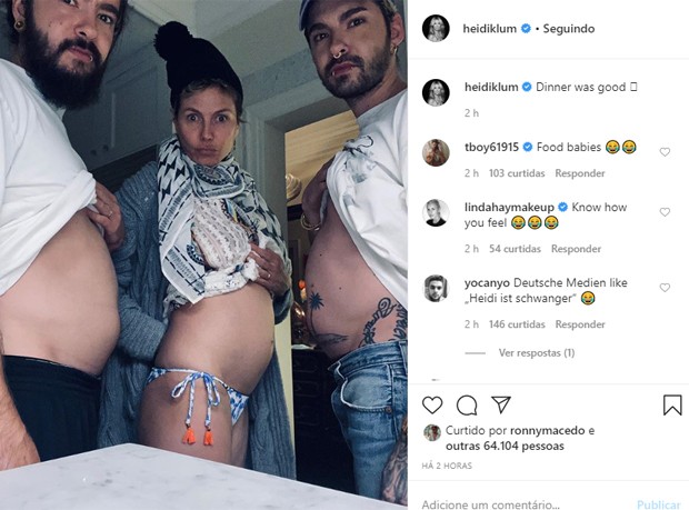 Tom Kaulitz, Heidi Klum e Bill Kaulitz (Foto: Reprodução/Instagram)