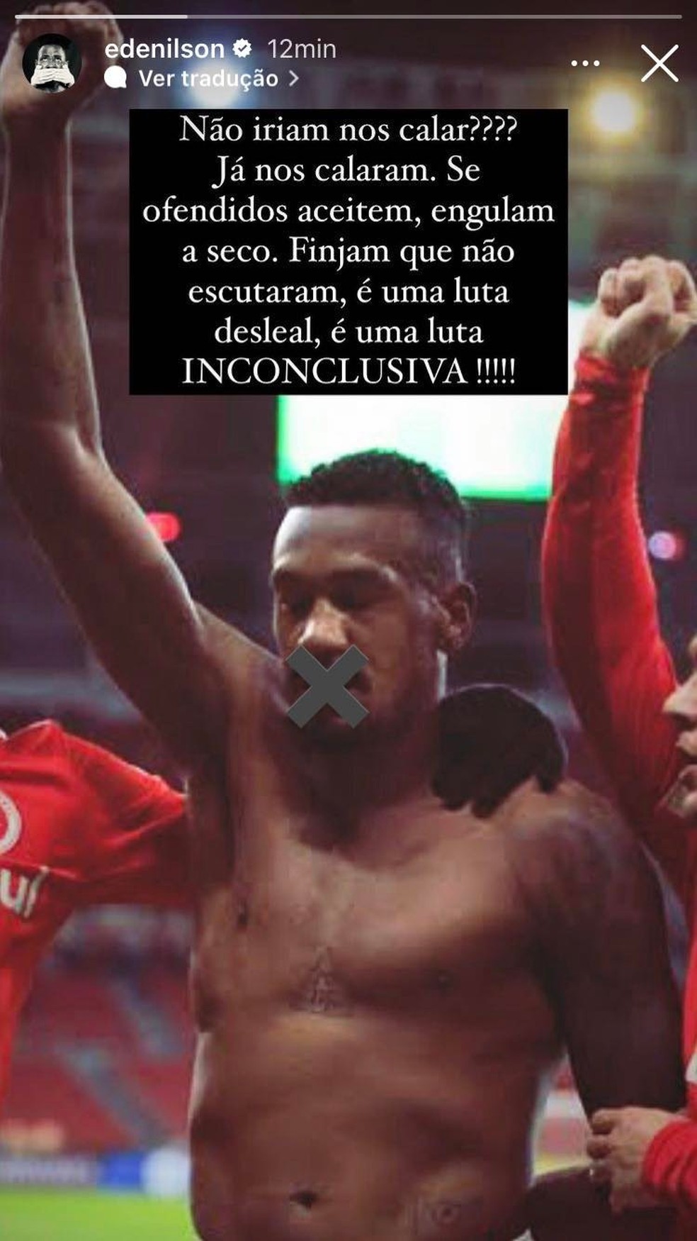 Edenilson post Instagram racismo — Foto: Reprodução