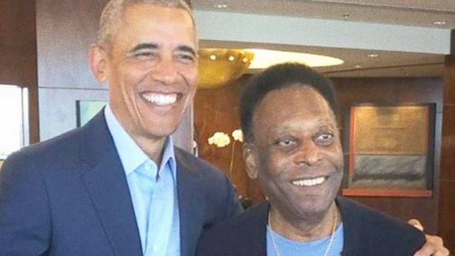 Ex-presidente americano Barack Obama visitou o Brasil e encontrou Pelé