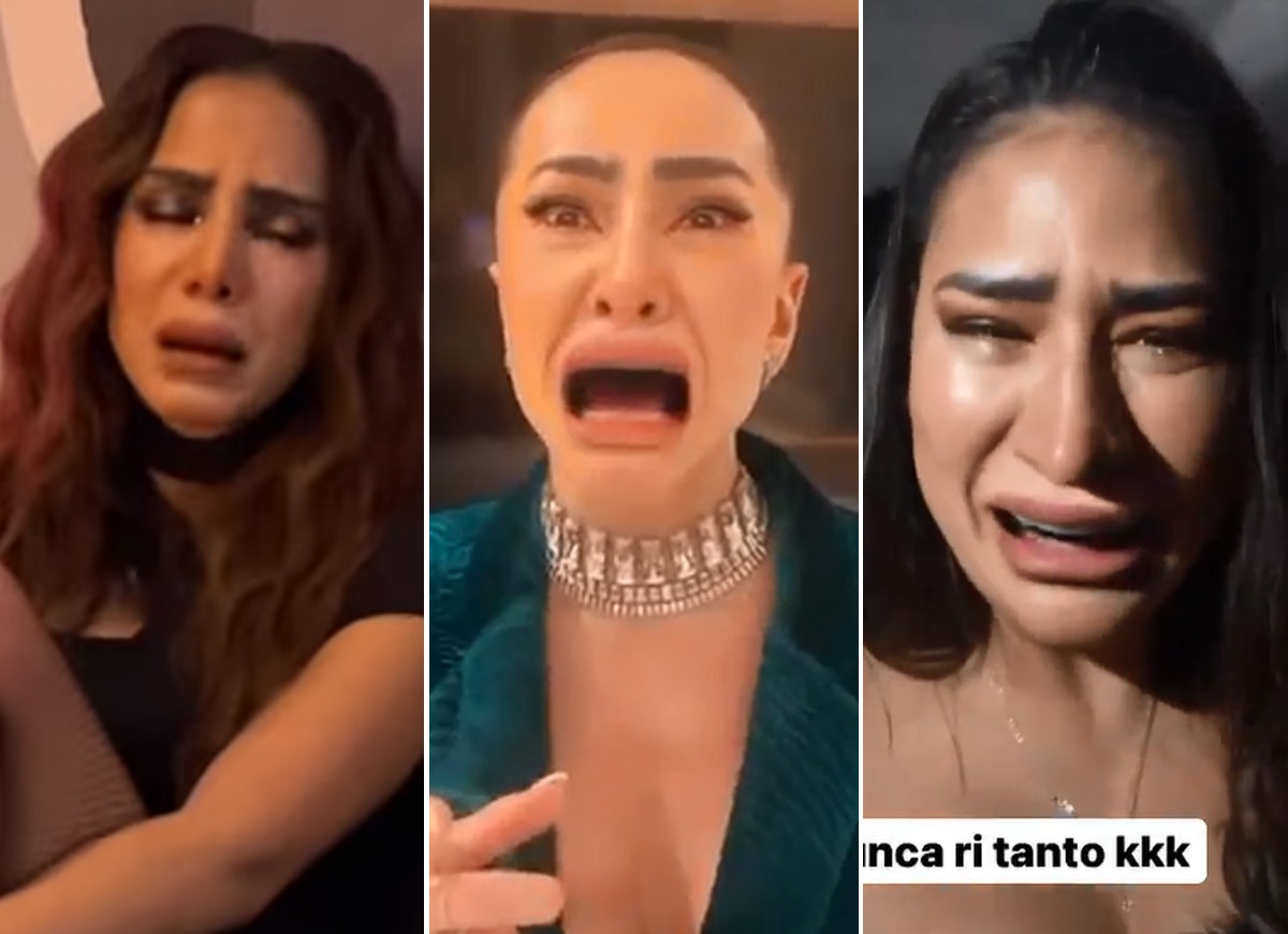 Anitta, Sabrina Sato, e Simone e Simaria se rendem a filtro de choro do Snapchat (Foto: Reprodução)
