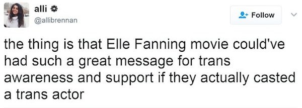 Ua crítica à atriz Elle Fanning (Foto: Twitter)