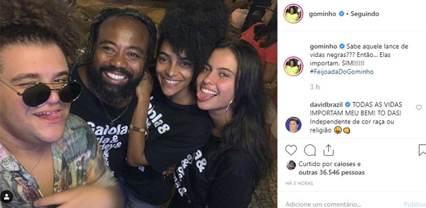 Gominho posta foto e David Brazil responde (Foto: Reprodução/Instagram)