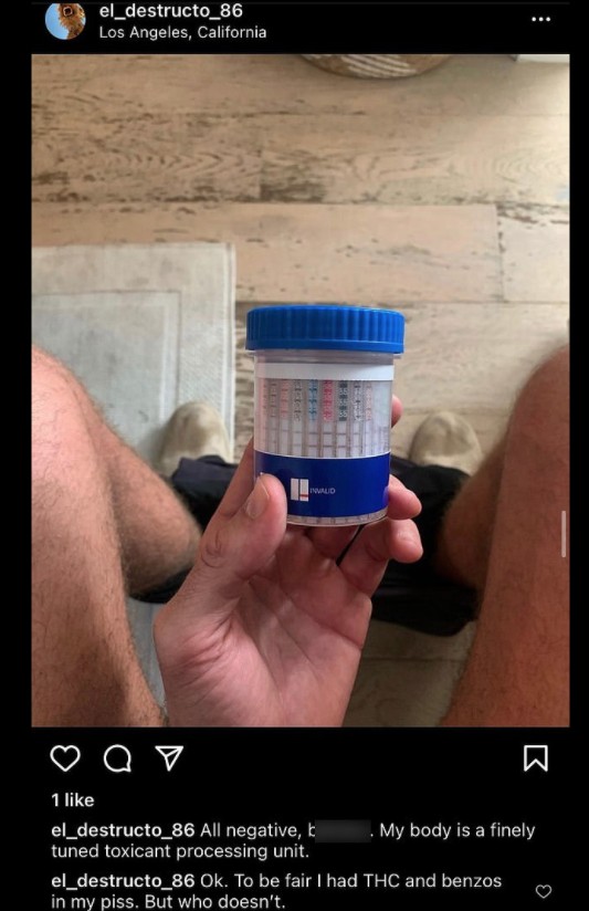 Armie Hammer faz piada com teste de drogas (Foto: Reprodução/Instagram)
