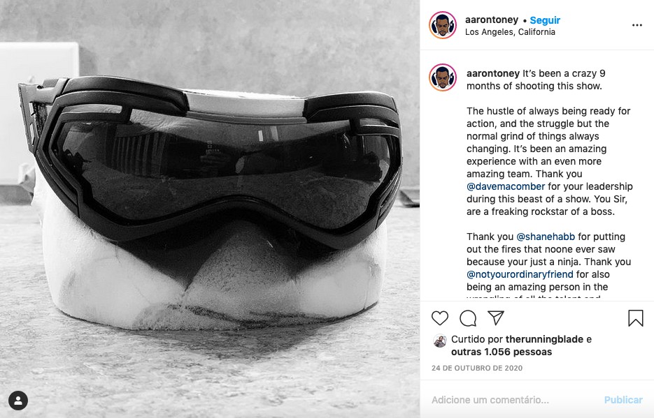 O post com o qual Aaron Toney anunciou sua aposentadoria da carreira de dublê (Foto: Instagram)