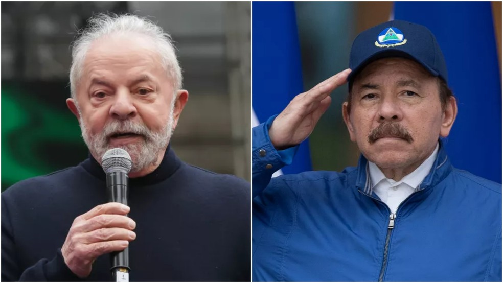 Montagem com fotos dos presidentes do Brasil, Luiz Inácio Lula da Silva, e da Nicarágua, Daniel Ortega — Foto: Alice Vergueiro/Estadão Conteúdo e Cesar Perez/Presidência da Nicarágua/Reuters