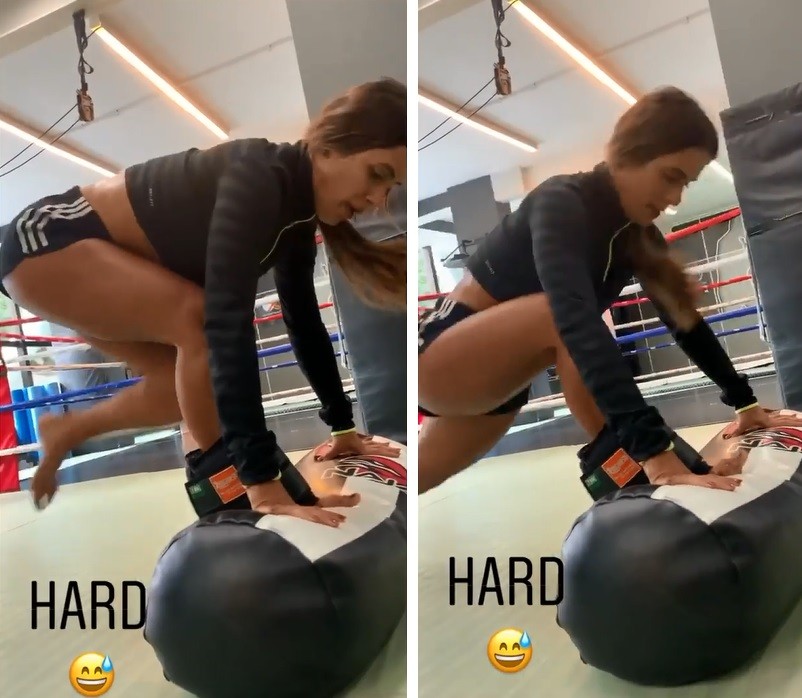 Carol Peixinho treina na academia (Foto: Reprodução/Instagram)