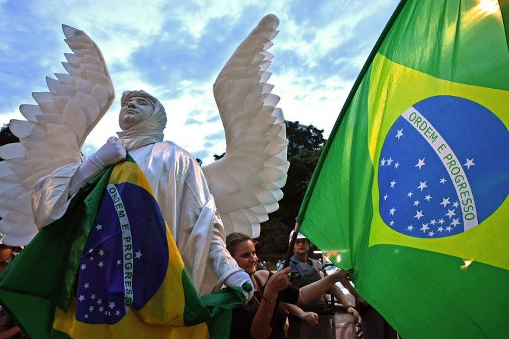 Movimento Vem Pra Rua protesta contra o ex-presidente em São Paulo.  (Foto: Nelson Almeida/AFP)