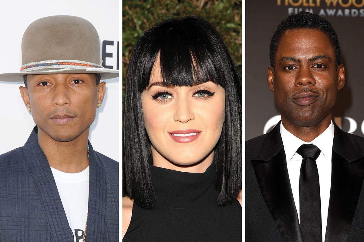 Pharrell Williams, Katy Perry e Chris Rock estão entre os que reagiram à liberação do policial que matou um jovem negro nos EUA (Foto: Getty Images)