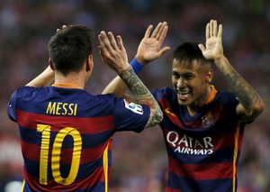 Messi Neymar gol Atletico de Madrid x Barcelona (Foto: Reuters)